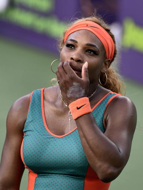 Serena Williams nel match contro la kazaka Yaroslava Shvedova (Epa)